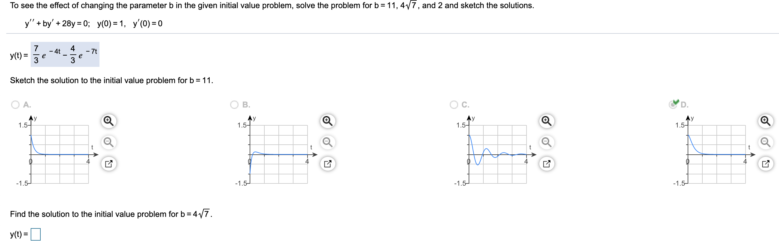 Solved To See The Effect Of Changing The Parameter B In The | Chegg.com