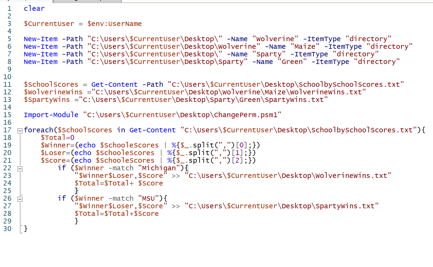 Programming project in powershell Setup To get this