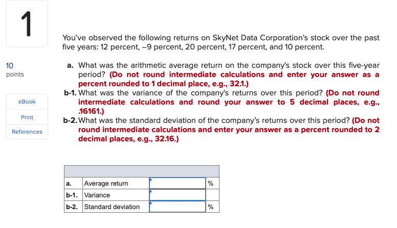 solved-you-ve-observed-the-following-returns-on-skynet-data-chegg