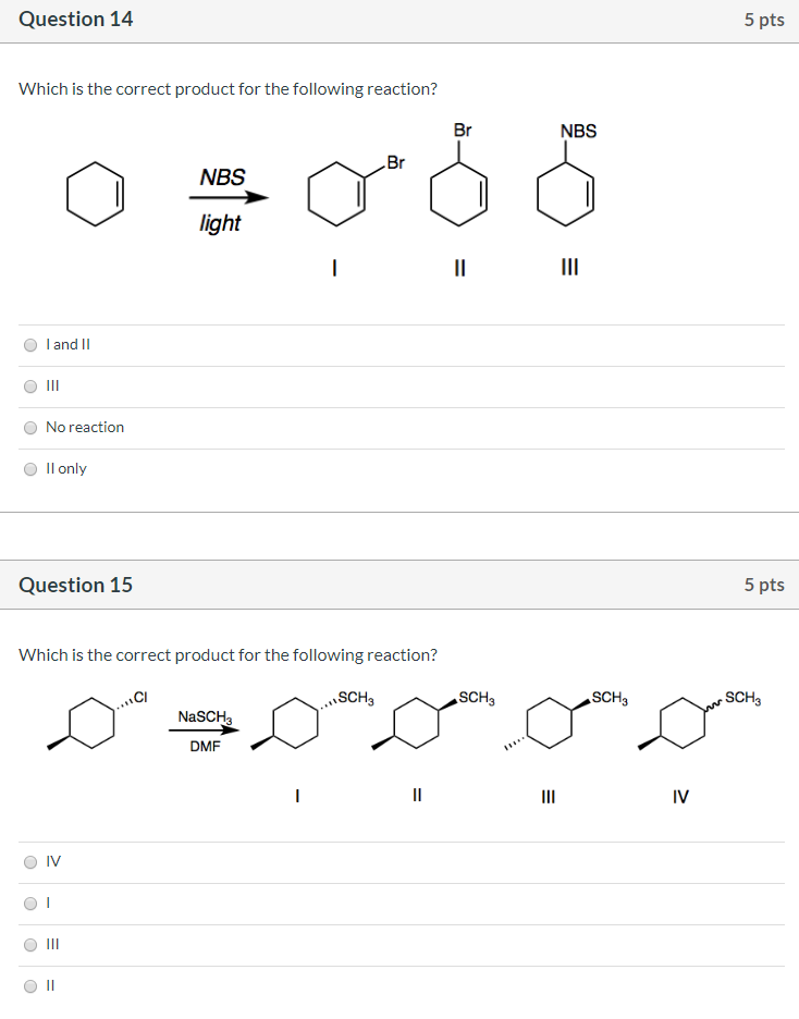 Solved Question 14 5 pts Which is the correct product for | Chegg.com