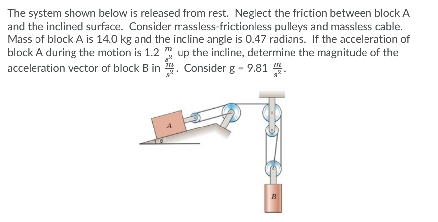 Solved The system shown below is released from rest. Neglect | Chegg.com
