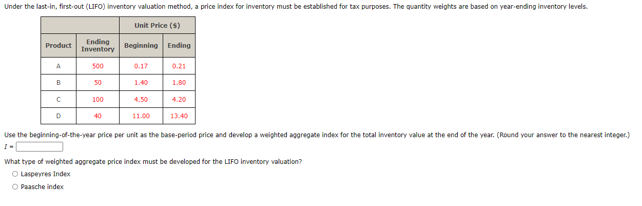 Solved Under The Last-in, First-out (LIFO) Inventory | Chegg.com