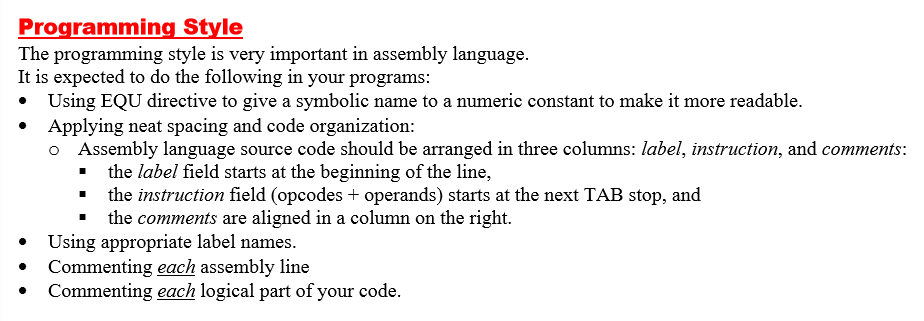 Programming Style The programming style is very | Chegg.com