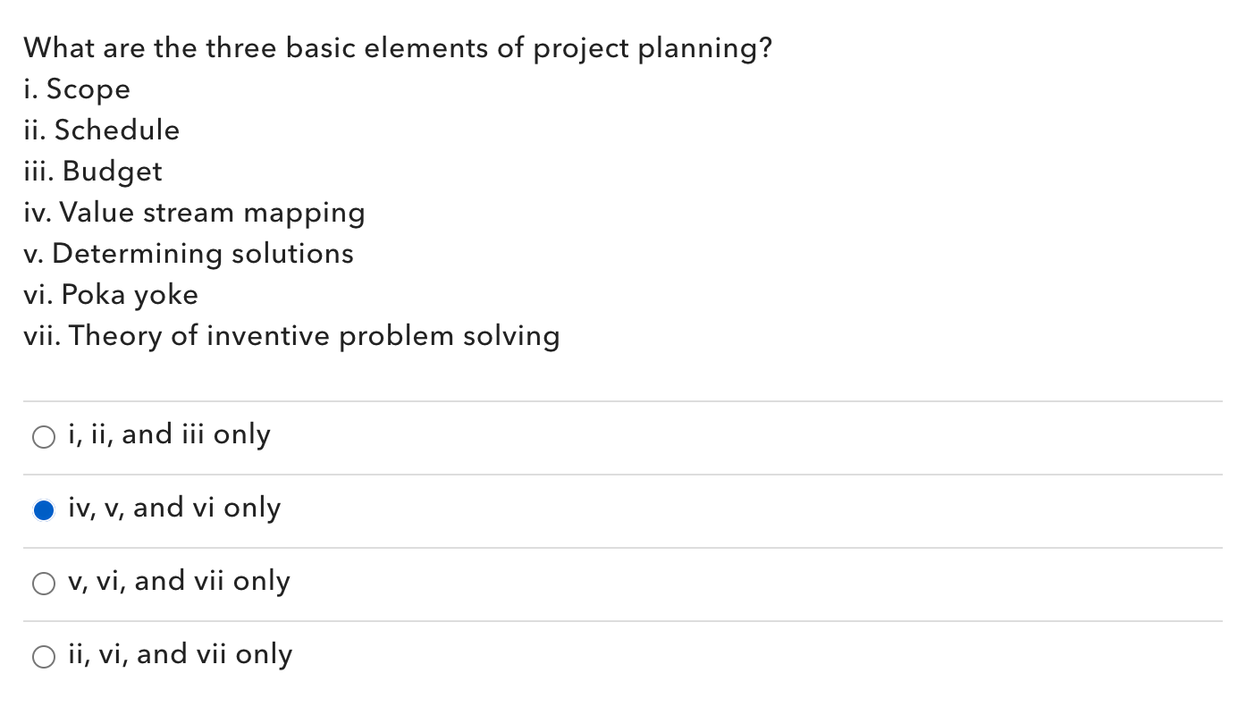 Solved What are the three basic elements of project | Chegg.com