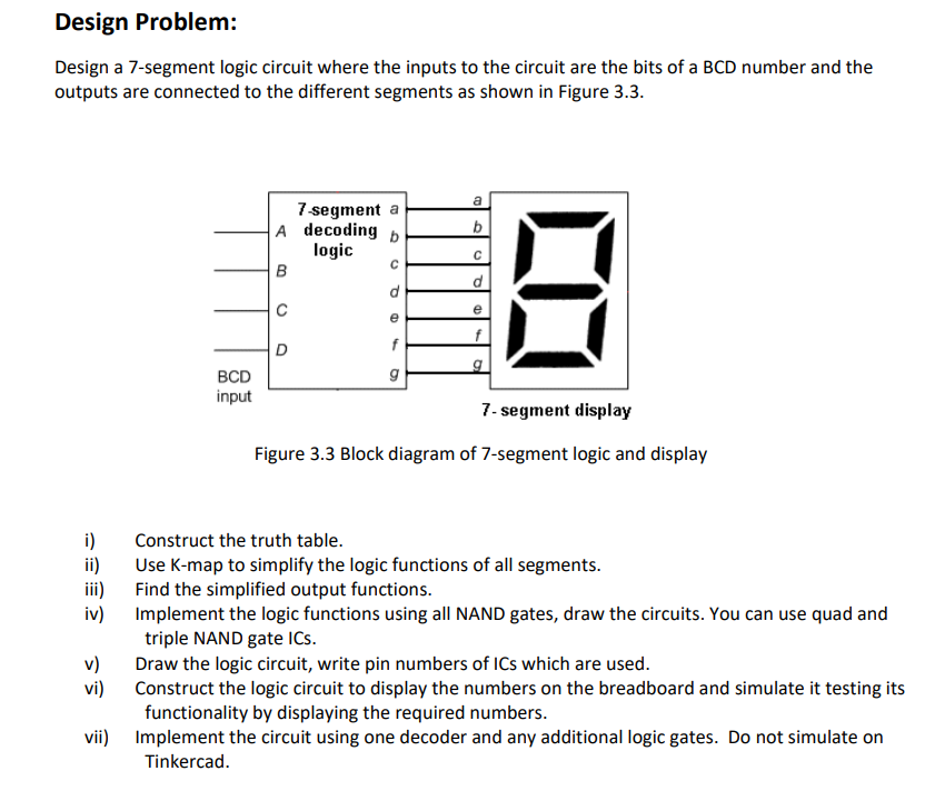 Solved Design Problem: Design a 7-segment logic circuit | Chegg.com