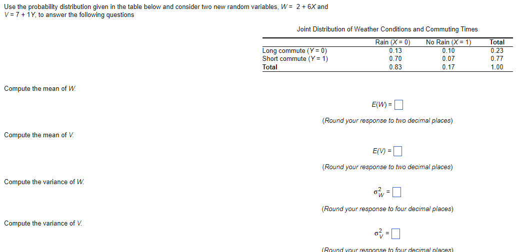 Solved Use the probability distribution given in the table | Chegg.com