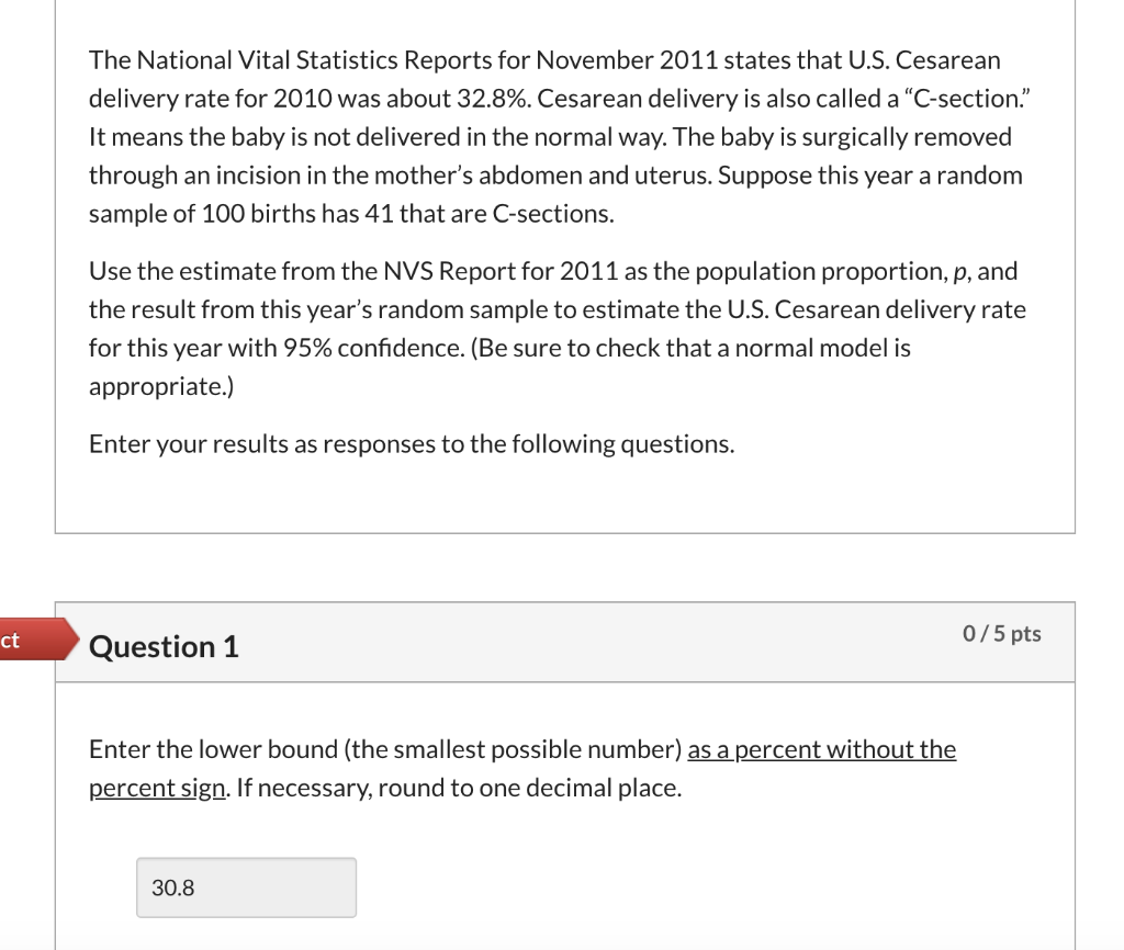 Solved The National Vital Statistics Reports For November Chegg Com