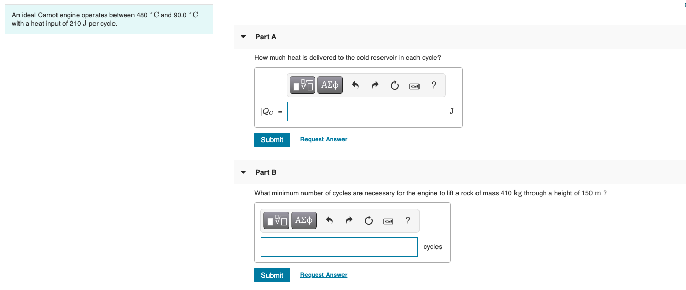 Solved An ideal Carnot engine operates between 480 °C and | Chegg.com