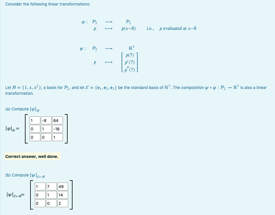 Solved Consider the following linear transformations: | Chegg.com