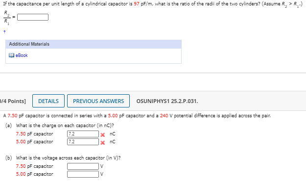 Solved If the capacitance per unit length of a cylindrical | Chegg.com