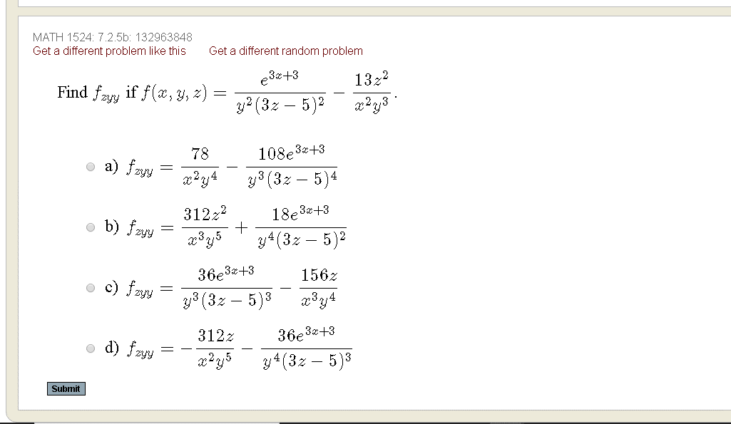 Solved MATH 1524: 7.2.5b: 132963848 Get a different problem