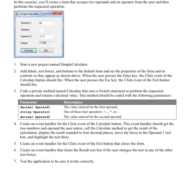 Solved In Microsoft Visual Studio 2015 & using C# | Chegg.com