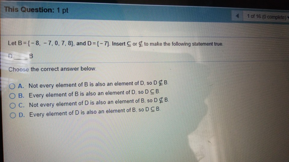 Solved This Question: 1 Pt 4 1 Of 16 (0 Complete) Let B = | Chegg.com