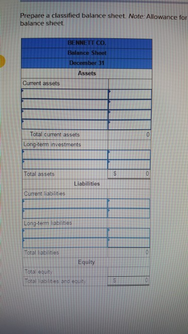 Solved: Check My Work QS 9-16 Preparing A Balance Sheet LO... | Chegg.com