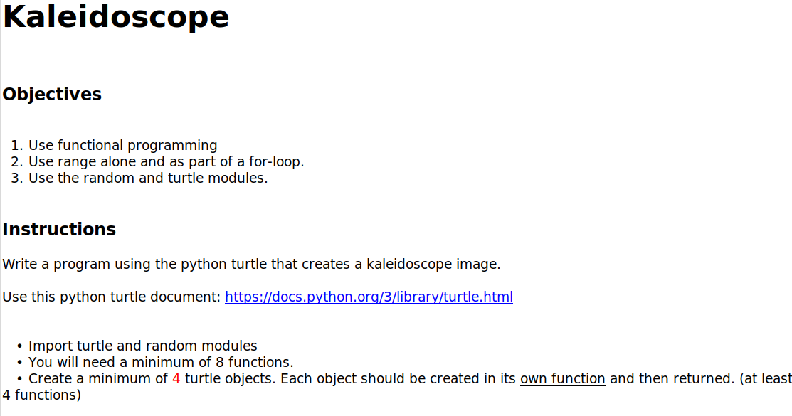 Solved Objectives 1. Use functional programming 2. Use range