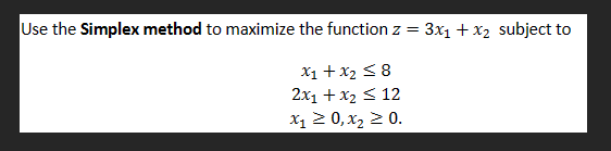Solved Jse the Simplex method to maximize the function | Chegg.com