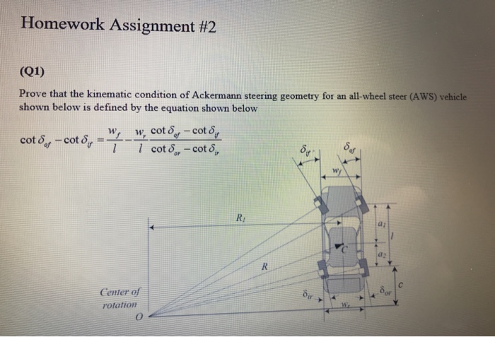 Solved Homework Assignment #2 (01) Prove That The Kinematic | Chegg.com