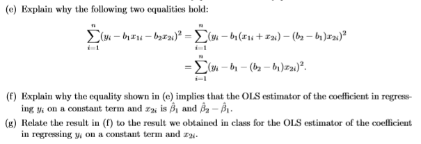 Solved Consider the following regression model: for i = | Chegg.com