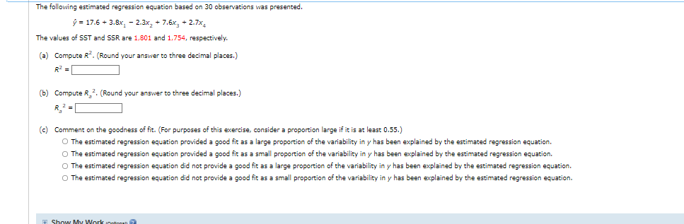 Solved The following estimated regression equation based on | Chegg.com