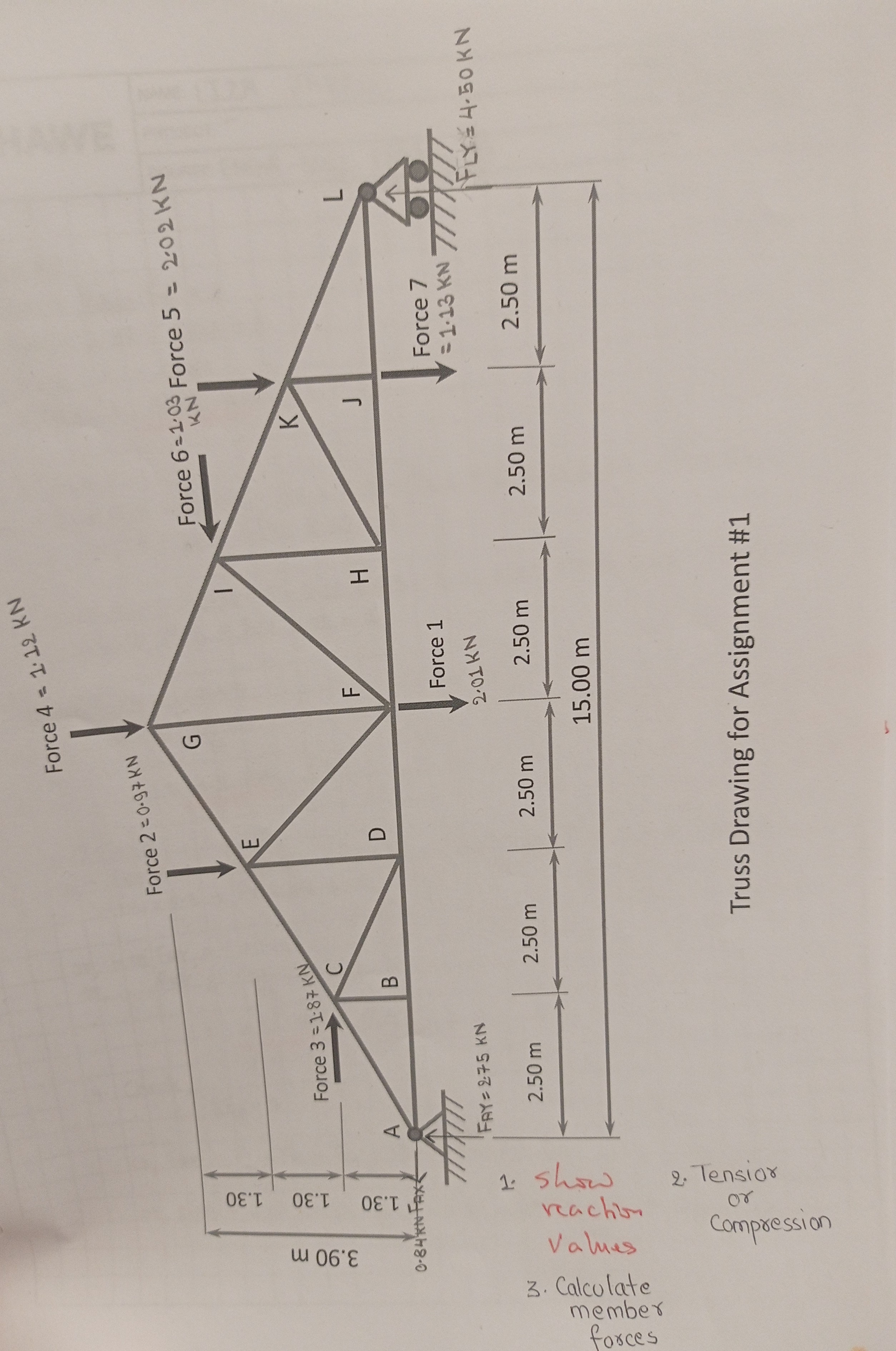 Solved Truss Drawing For Assignment 1 Chegg