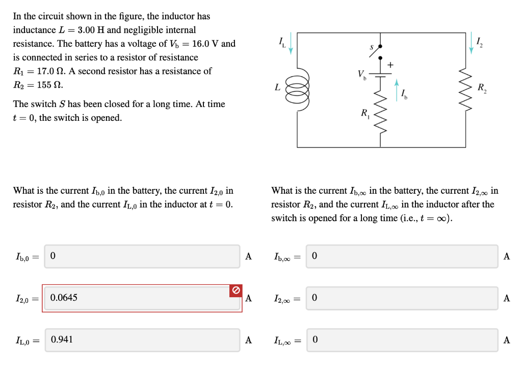 Solved In The Circuit Shown In The Figure The Inductor H Chegg Com