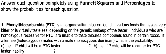 Solved Answer each question completely using Punnett Squares | Chegg.com