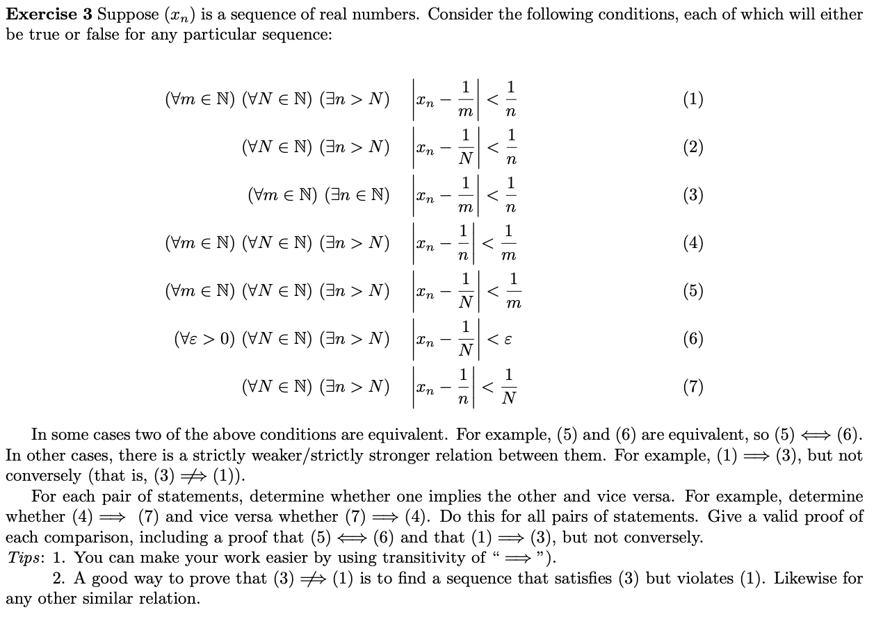 Solved Exercise 3 Suppose Xn Is A Sequence Of Real