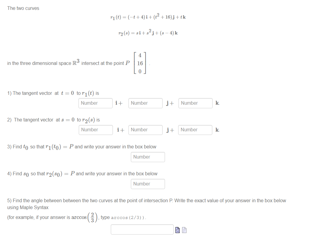 Solved The two curves | Chegg.com