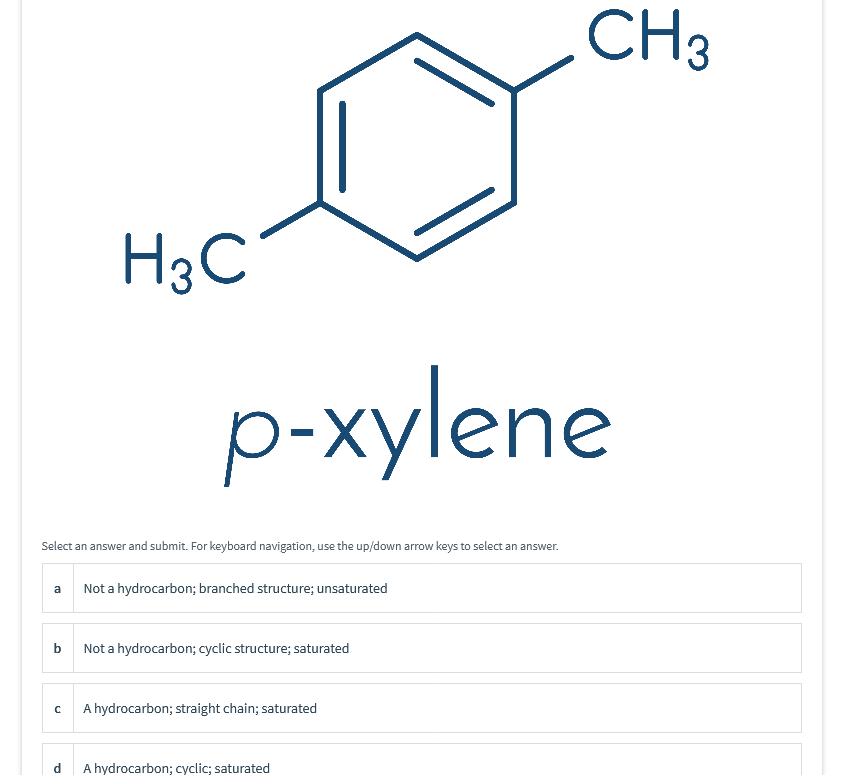 Solved The figure shows the structure of paraxylene.