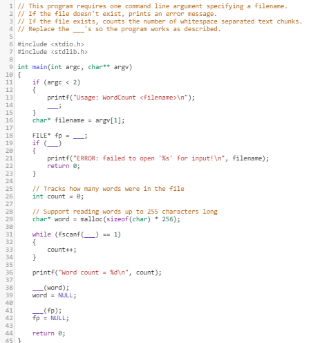 1 // This program requires one command line argument | Chegg.com