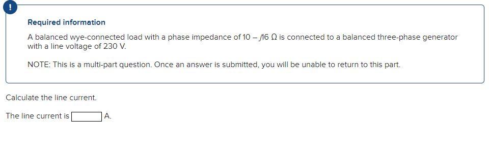 Solved - Required information A balanced wye-connected load | Chegg.com