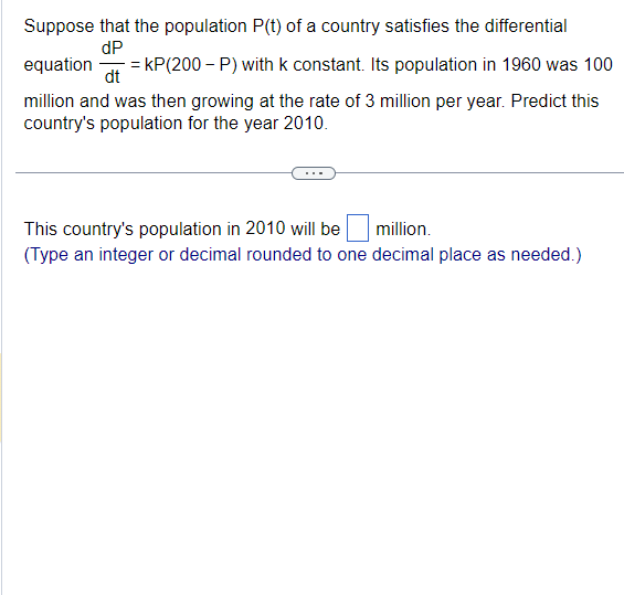 Solved Suppose that the population P(t) of a country