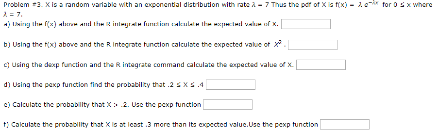 Solved Problem #3. X is a random variable with an | Chegg.com