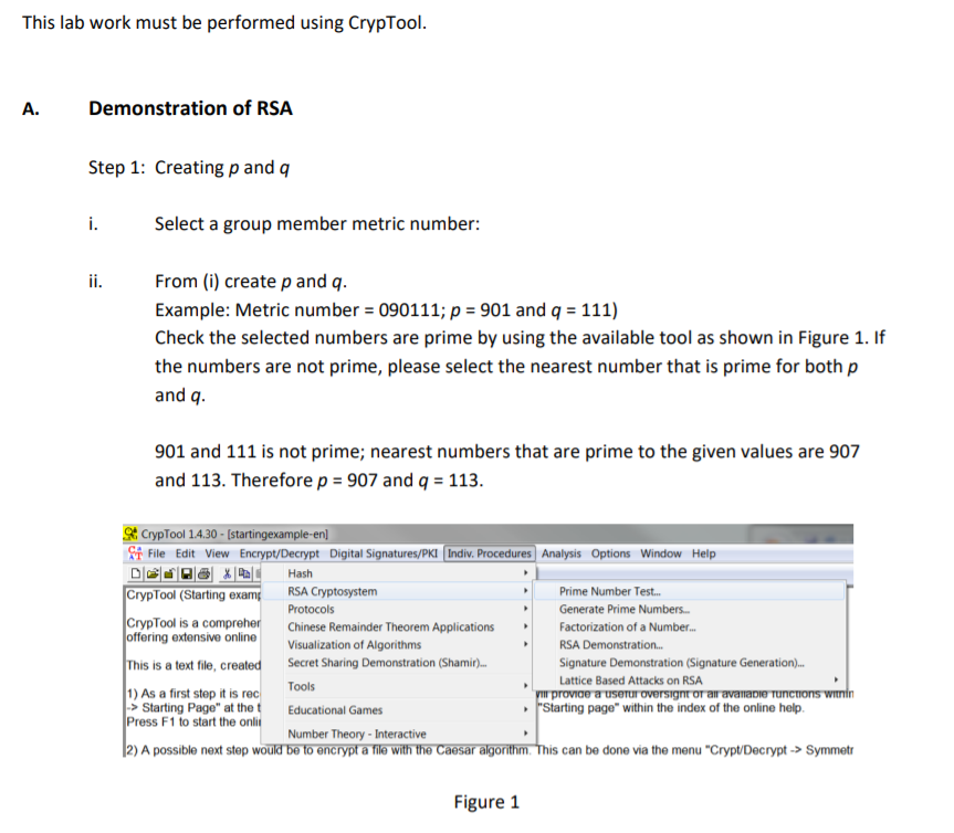 Solved This lab work must be performed using CrypTool. A. | Chegg.com