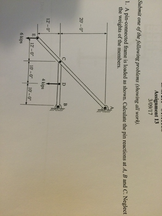 Solved A Pin-connected Frame Is Loaded As Shown. Calculate | Chegg.com