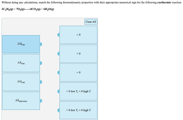 Solved Without Doing Any Calculations Match The Followin Chegg Com