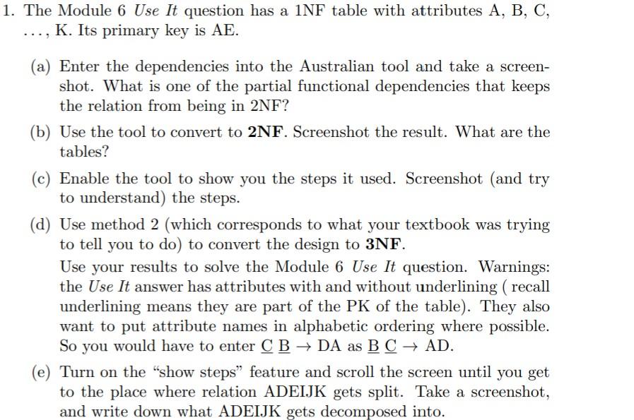 Solved 1. The Module 6 Use It question has a INF table with | Chegg.com