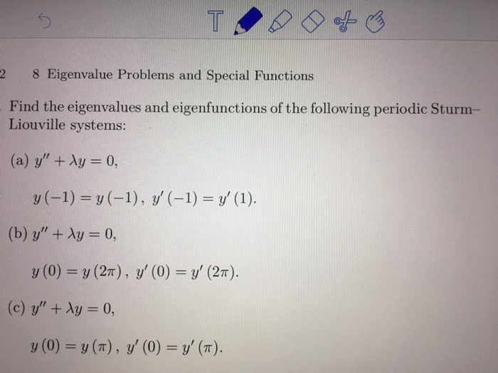 Solved 2 8 Eigenvalue Problems And Special Functions Find | Chegg.com