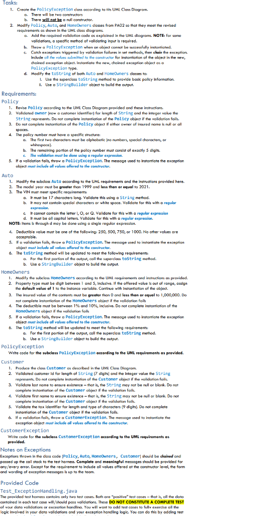 Tasks 1. Creat according to tits UML Class Diggram Thare will be teo.comtructors b There will net be a nul constructor. from