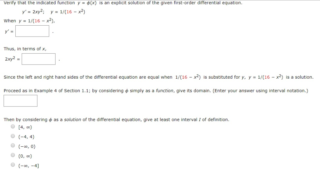 Solved Verify that the indicated function y x) is an | Chegg.com