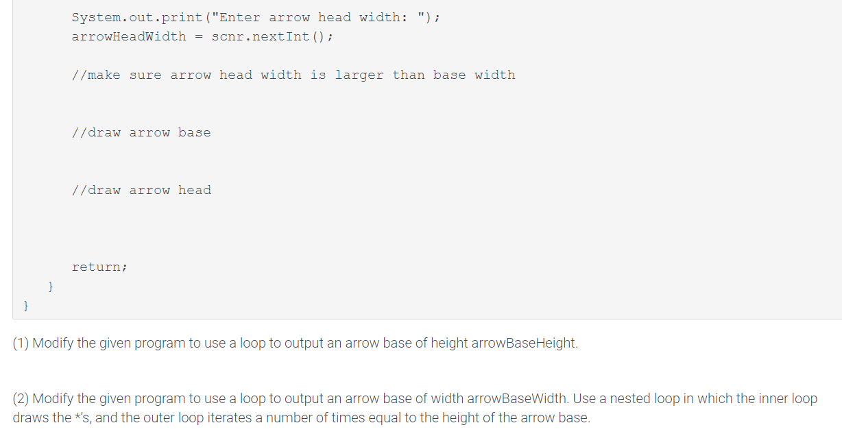 Solved 6.18 **zyLab: Drawing a half arrow Write this program | Chegg.com