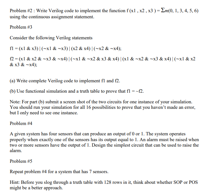 Solved Problem #2 : Write Verilog Code To Implement The 