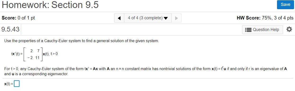 Solved Homework Section 9 5 Save Score 0 Of 1 Pt 4 Of 4 3