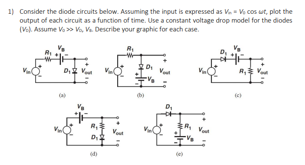 Solved Consider The Diode Circuits Below Assuming The Input Chegg Com