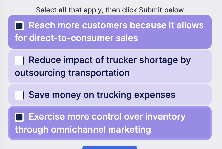 Solved Select all that apply, then click Submit belowReach | Chegg.com