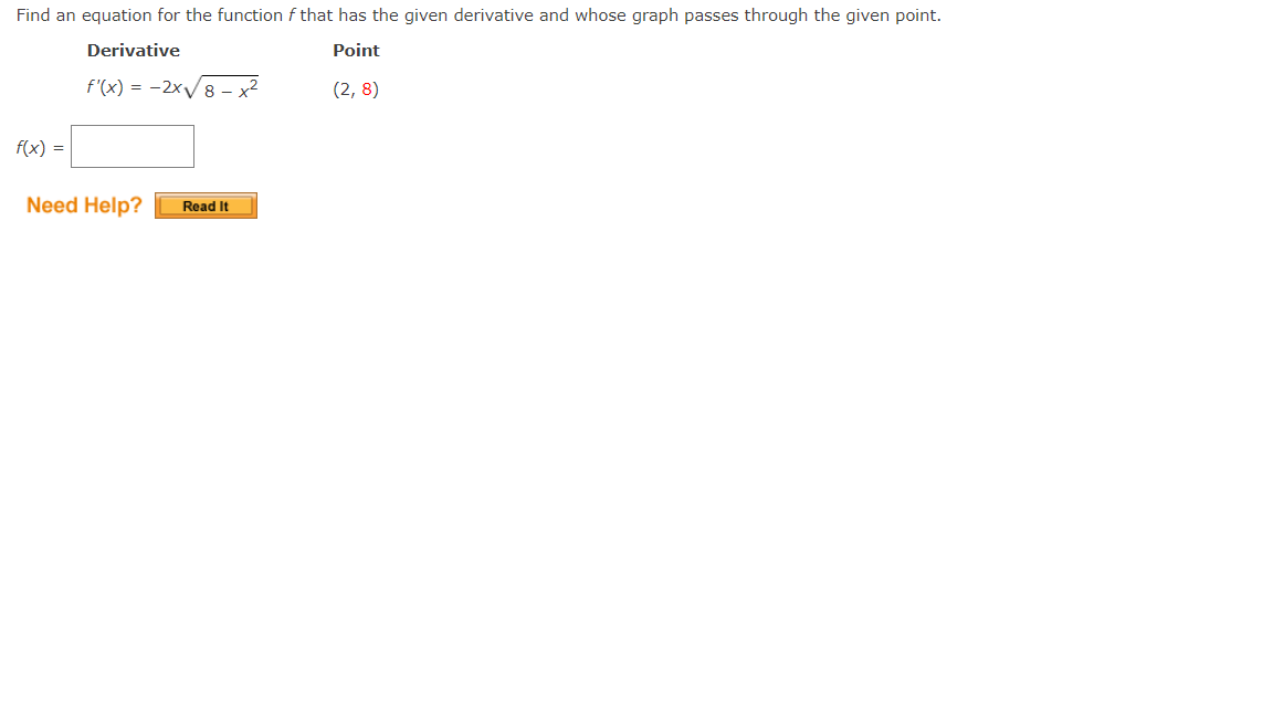 find the derivative of the function at the given point