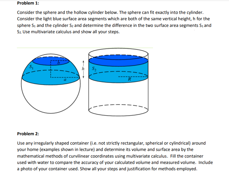 Solved Problem 1: Consider The Sphere And The Hollow | Chegg.com