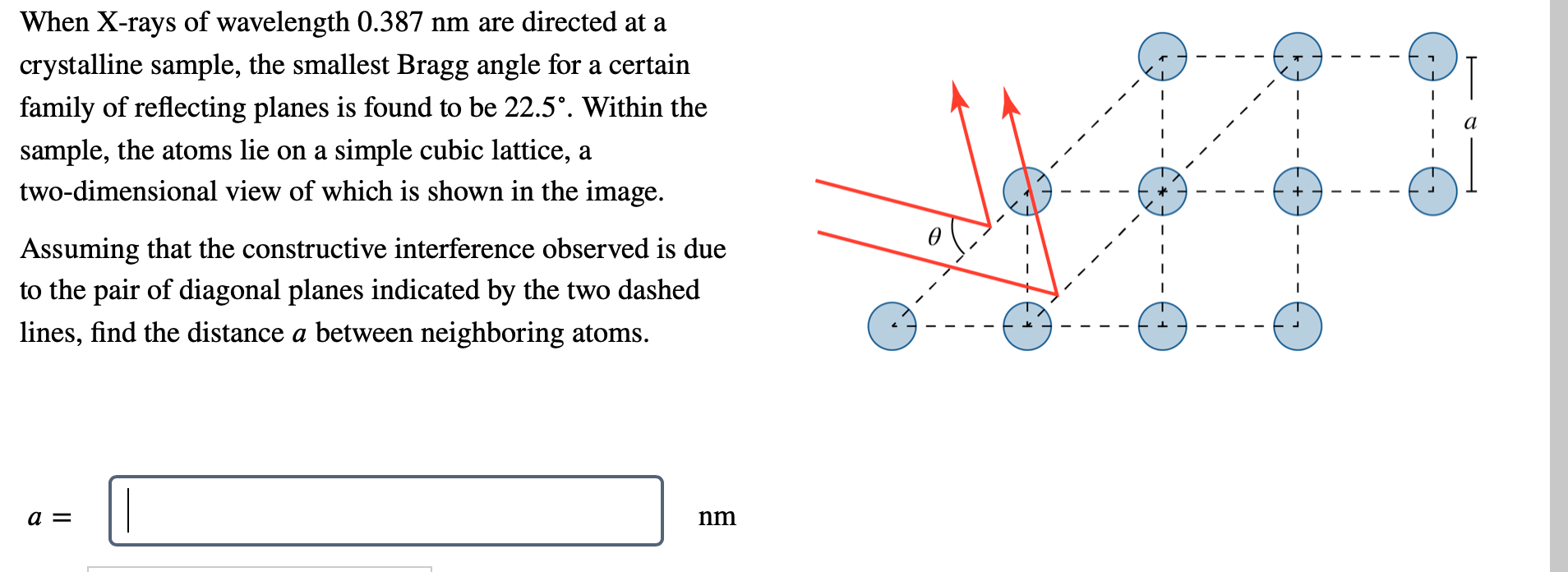 Solved - A When X-rays Of Wavelength 0.387 Nm Are Directed | Chegg.com