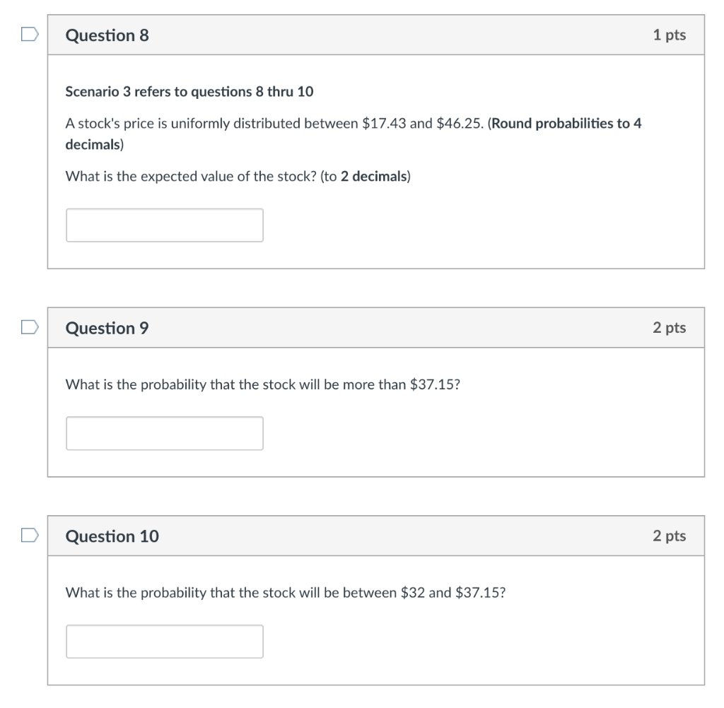 Solved Question 8 1 pts Scenario 3 refers to questions 8 | Chegg.com