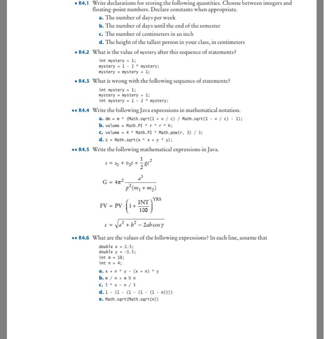 Solved R4.1 Write declarations for storing the following | Chegg.com